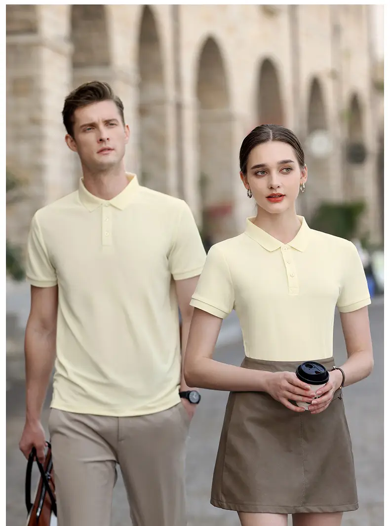 High-end Blue Polo Shirt for Men Women — feature 30