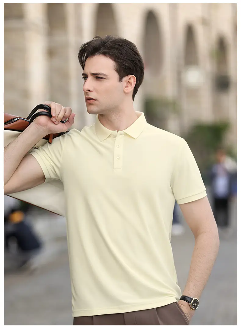 High-end Blue Polo Shirt for Men Women — feature 31