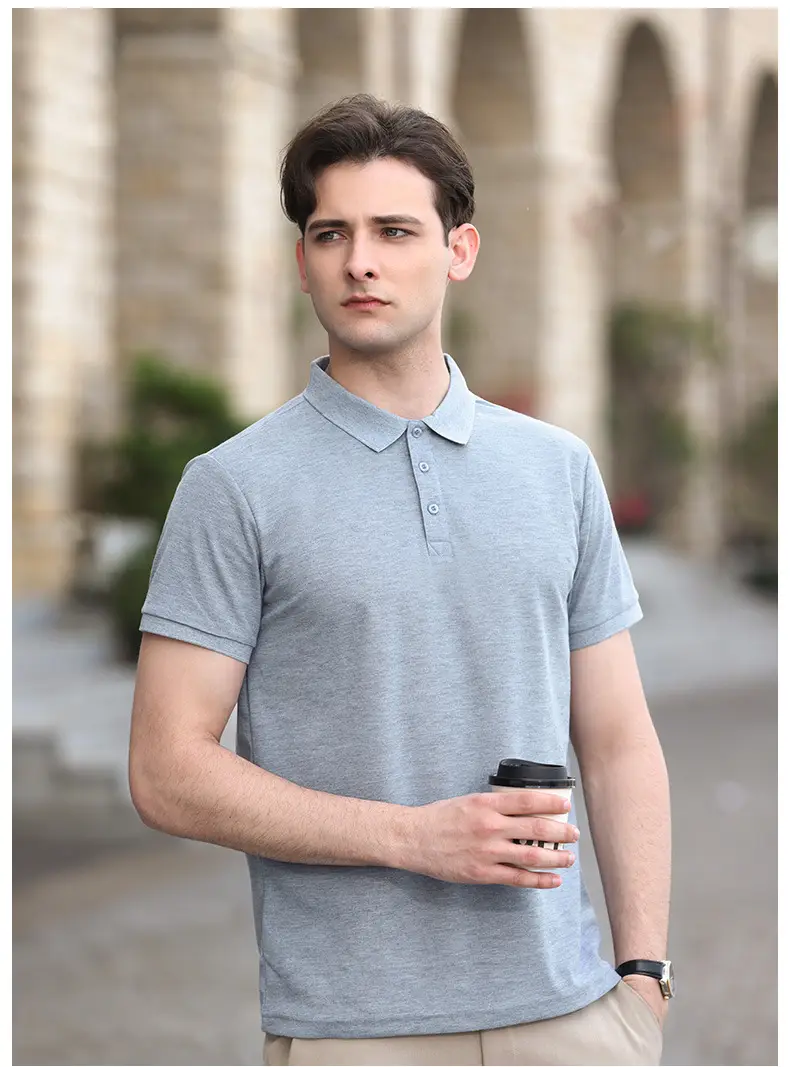 High-end Blue Polo Shirt for Men Women — feature 33