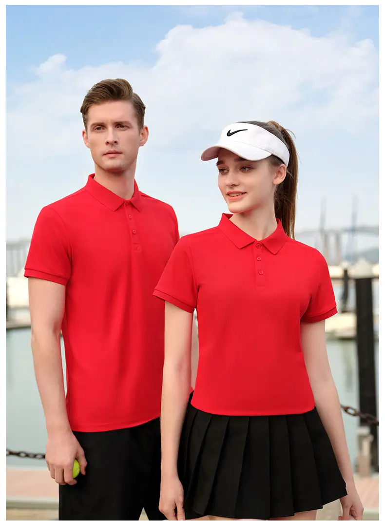 High-end Blue Polo Shirt for Men Women — feature 36