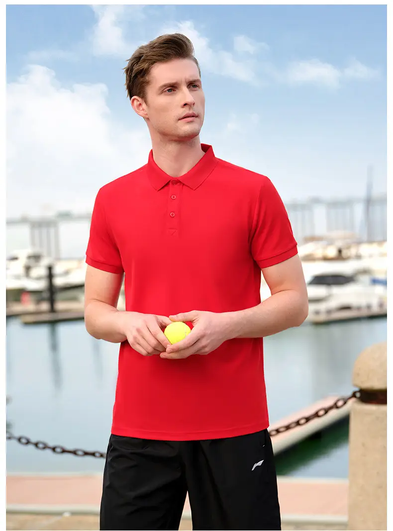 High-end Blue Polo Shirt for Men Women — feature 37