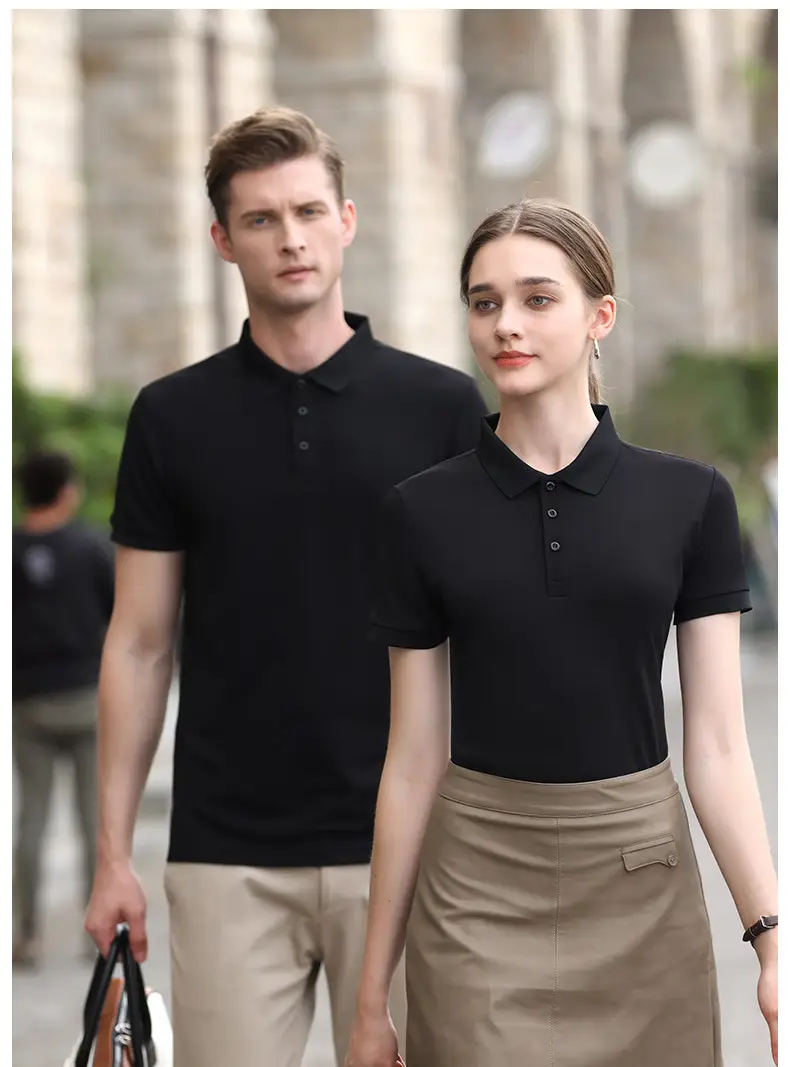 High-end Blue Polo Shirt for Men Women — feature 38