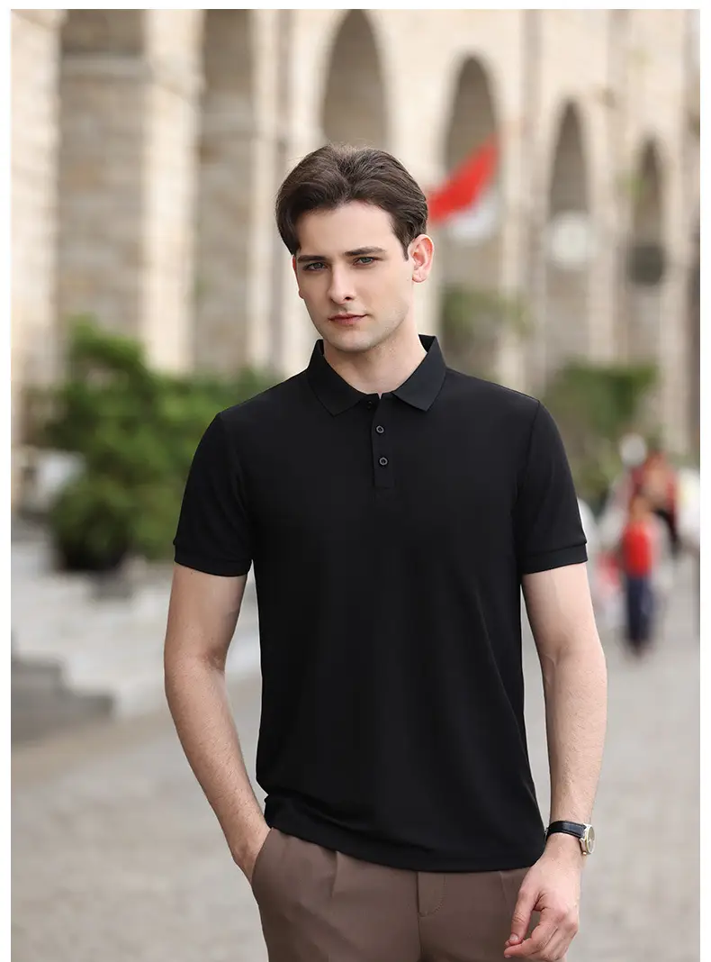 High-end Blue Polo Shirt for Men Women — feature 39