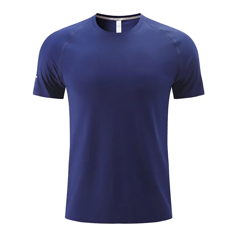 Men Light Blue Marathon Running T-Shirt Round Neck - Image 12