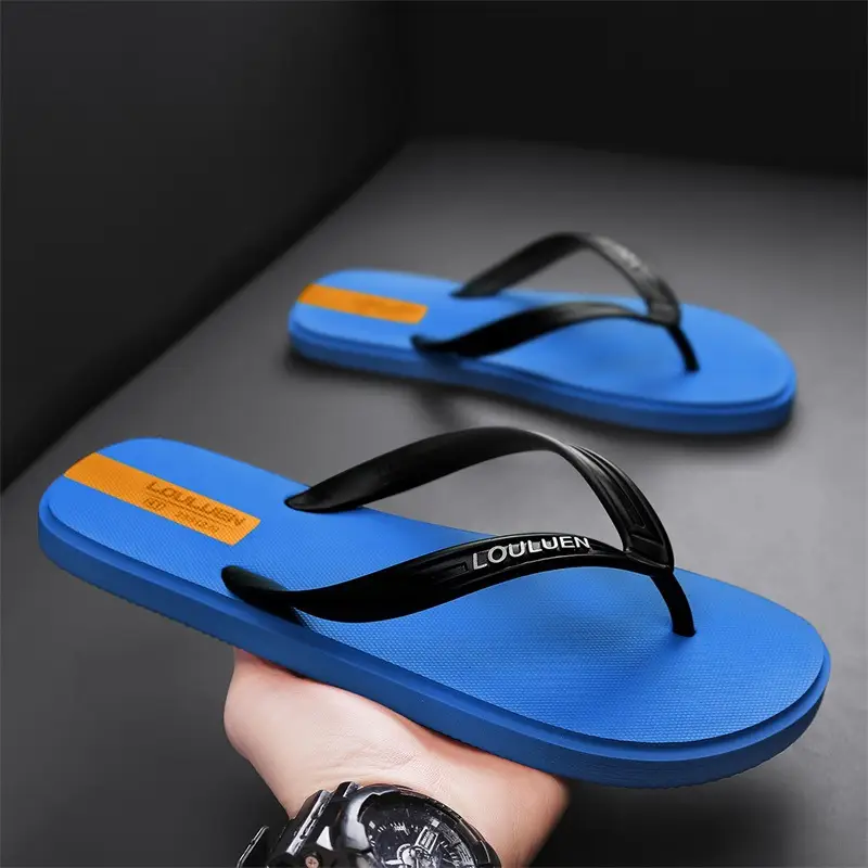 2024 New Men's Blue Korean Style Flip Flops - Image 3