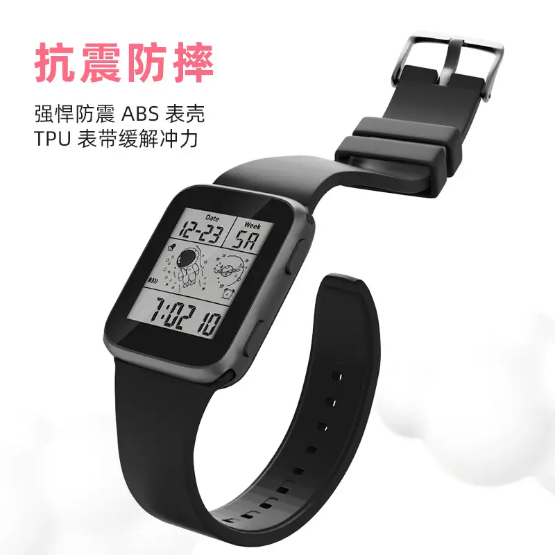 Waterproof Astronaut Sports Watch Black ABS TPU Strap - Image 8