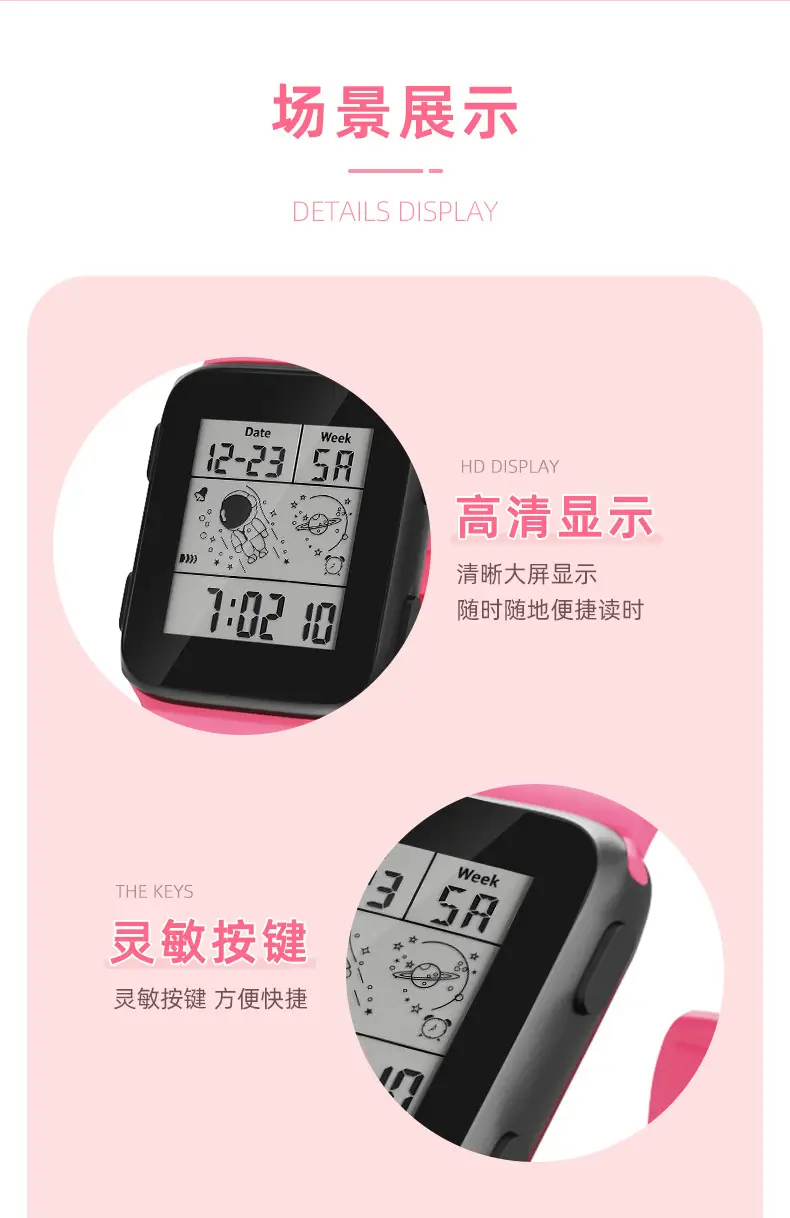 Waterproof Astronaut Sports Watch Black ABS TPU Strap — feature 16
