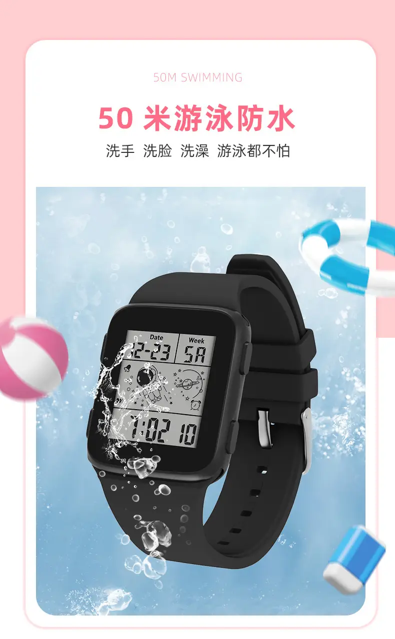 Waterproof Astronaut Sports Watch Black ABS TPU Strap — feature 4