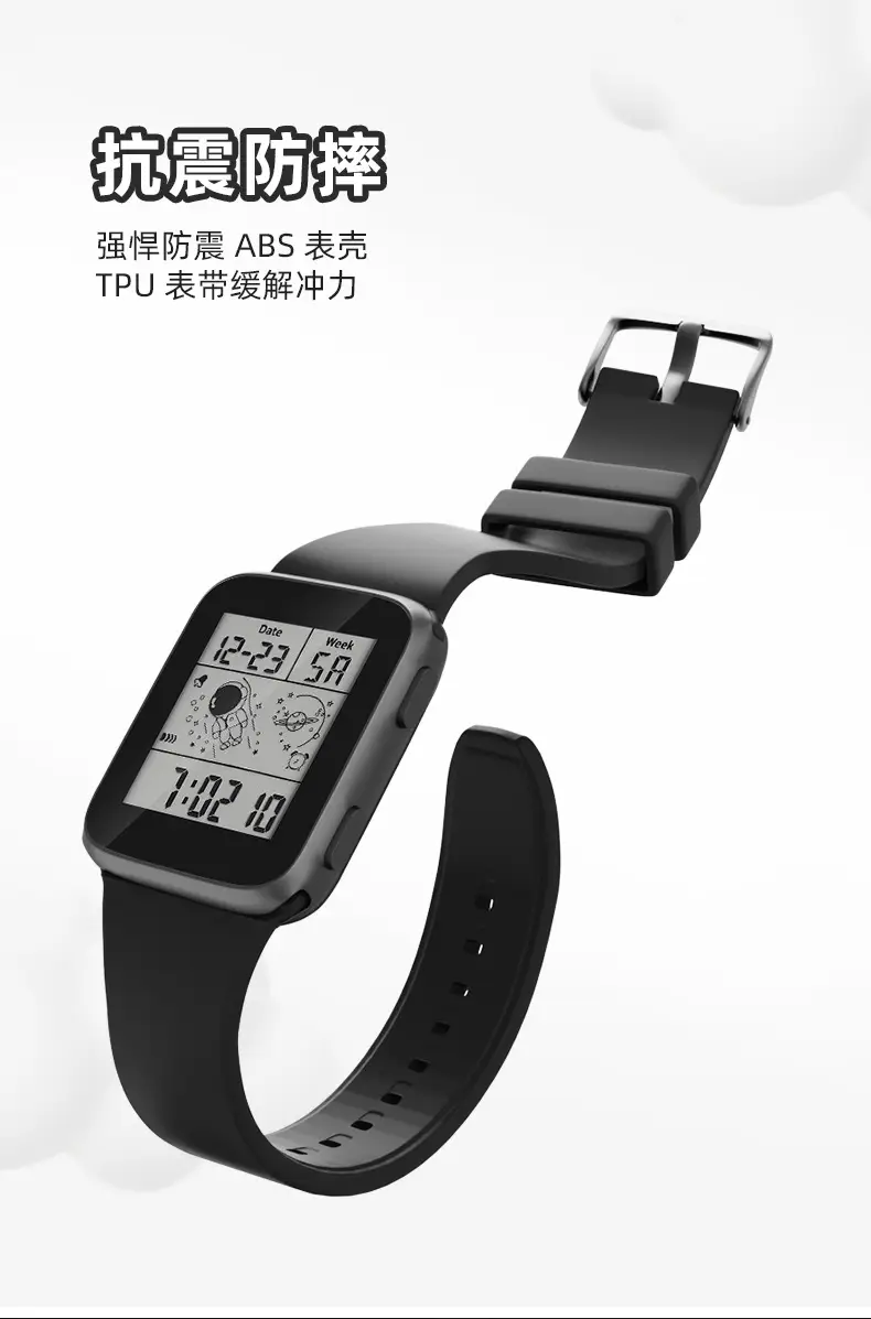 Waterproof Astronaut Sports Watch Black ABS TPU Strap — feature 6