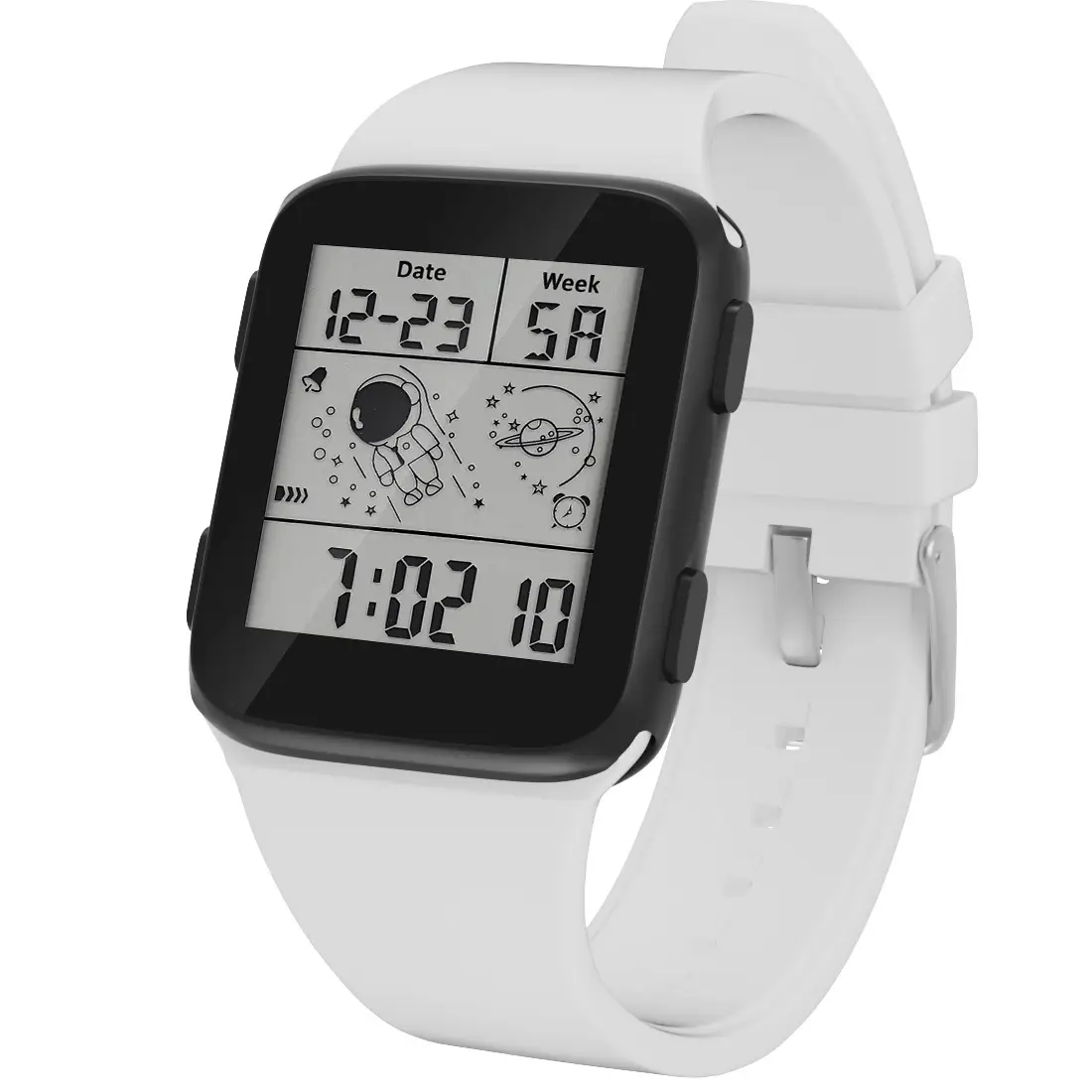 Waterproof Astronaut Sports Watch Black ABS TPU Strap - Image 2
