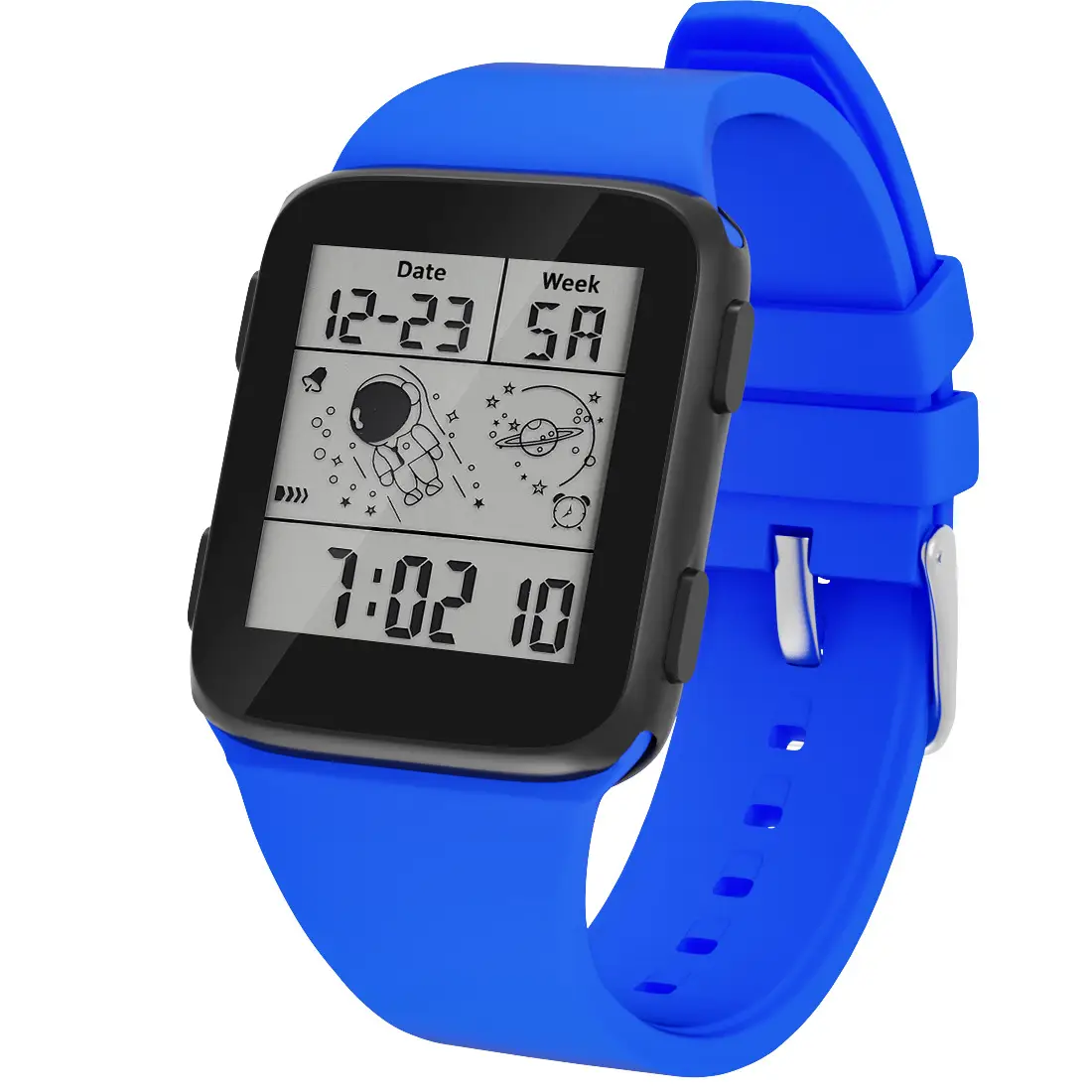 Waterproof Astronaut Sports Watch Black ABS TPU Strap - Image 4