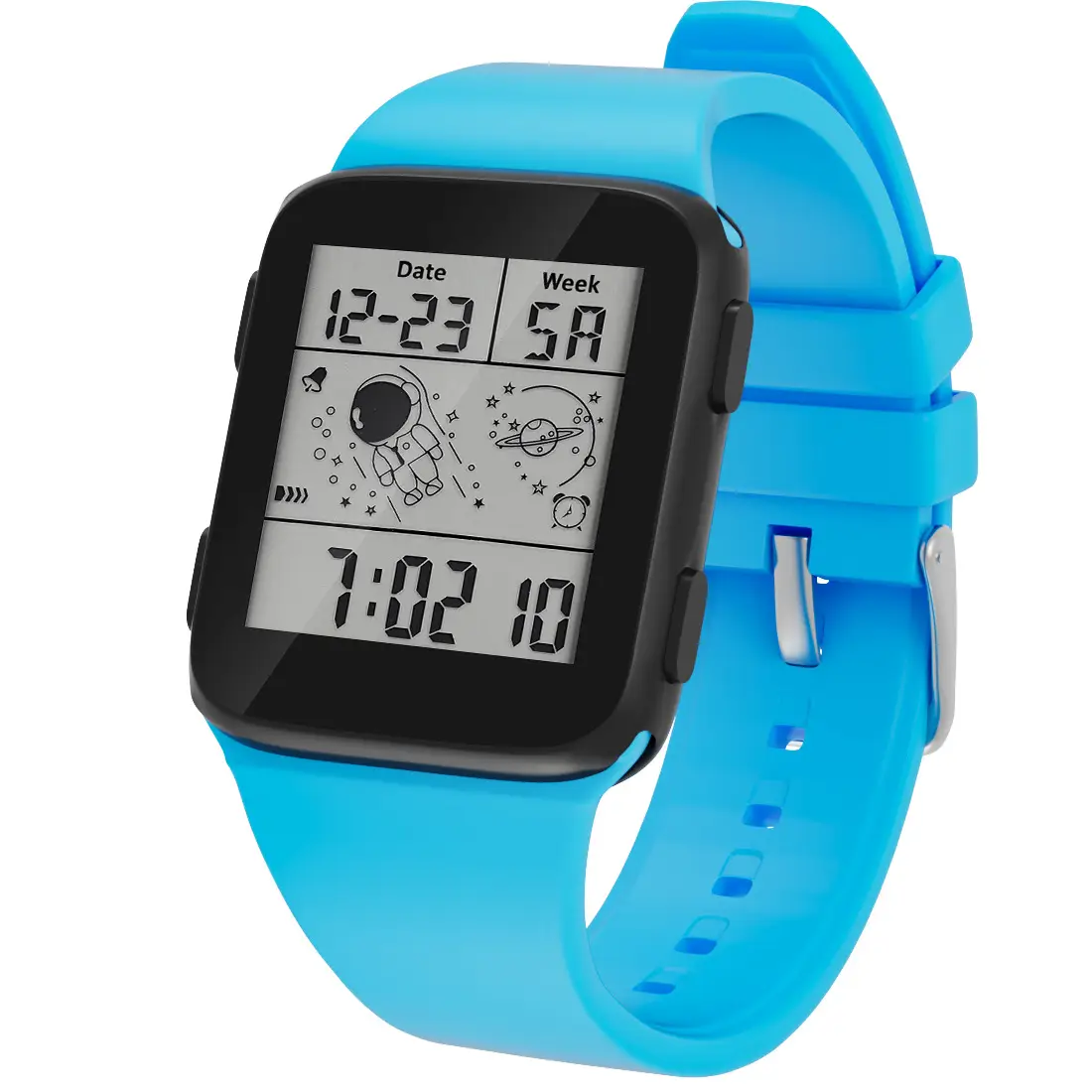 Waterproof Astronaut Sports Watch Black ABS TPU Strap - Image 5