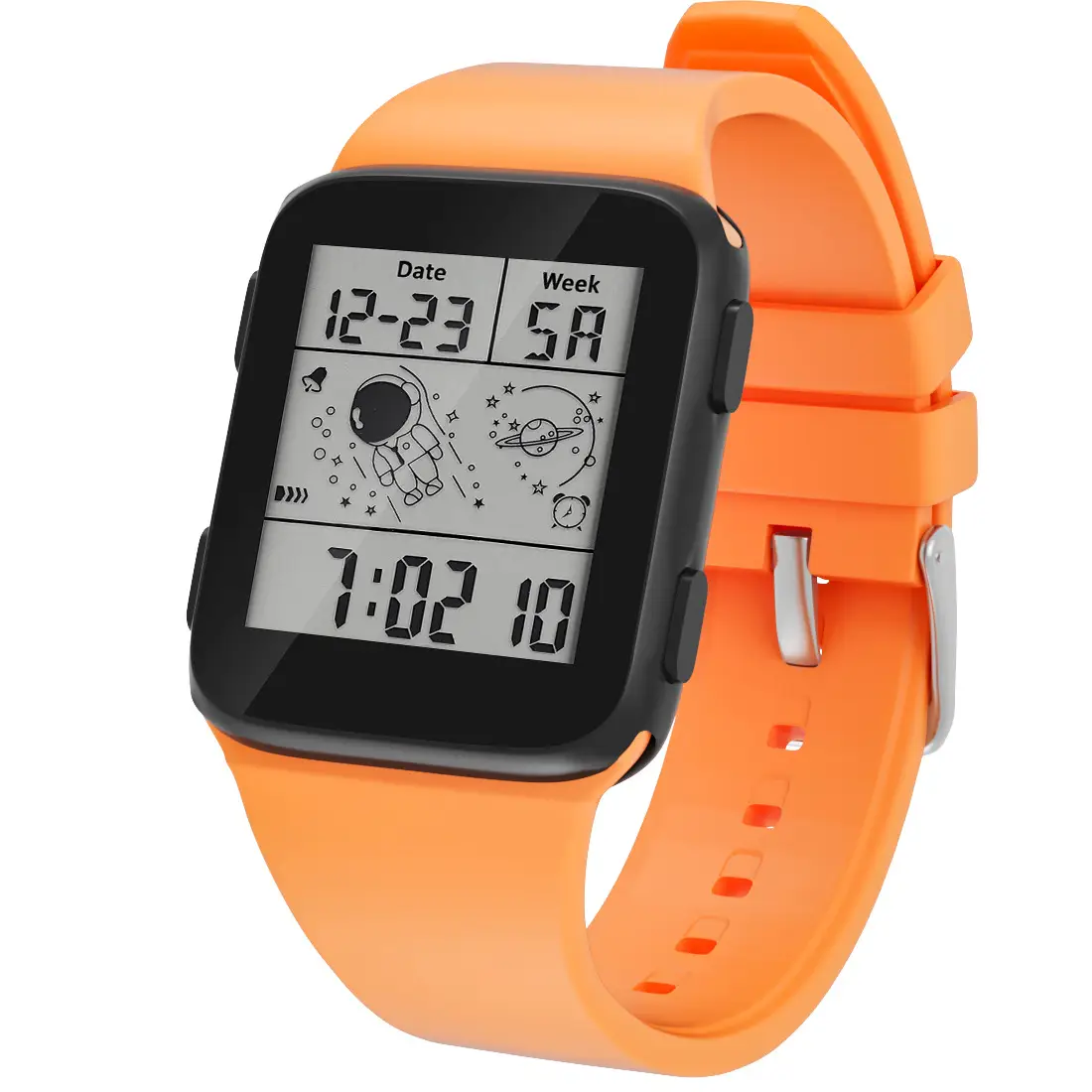 Waterproof Astronaut Sports Watch Black ABS TPU Strap - Image 6