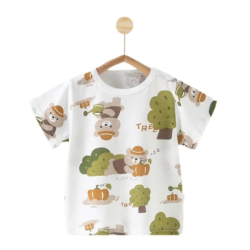 Baby Cotton T-Shirt with Forest Print for Girls Boys 0-3Y