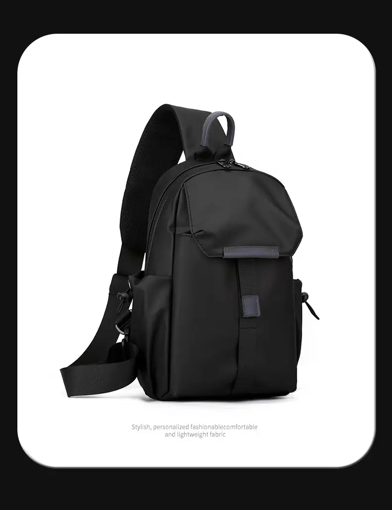 Men's Black Nylon Shoulder Bag Large Capacity Lightweight Business Commute β feature 15