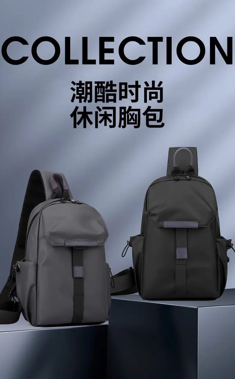 Men's Black Nylon Shoulder Bag Large Capacity Lightweight Business Commute β feature 2