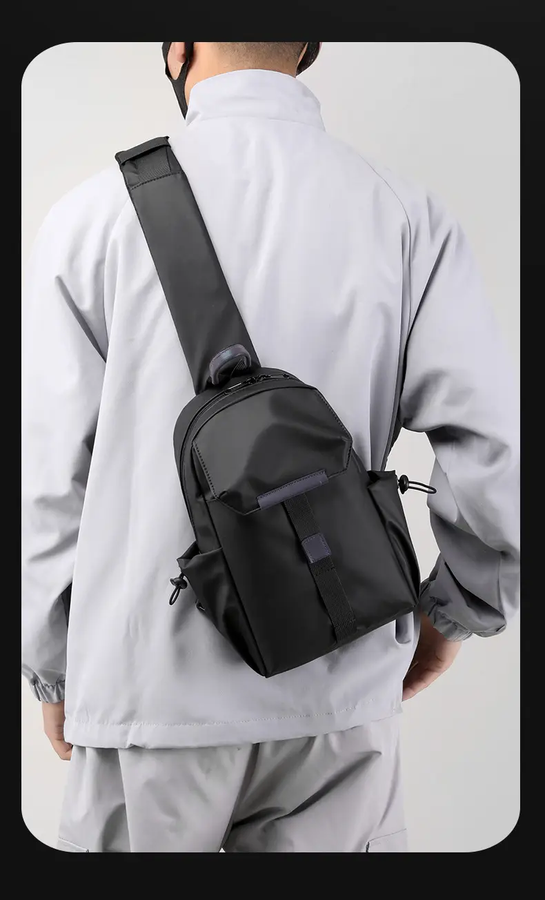 Men's Black Nylon Shoulder Bag Large Capacity Lightweight Business Commute β feature 28