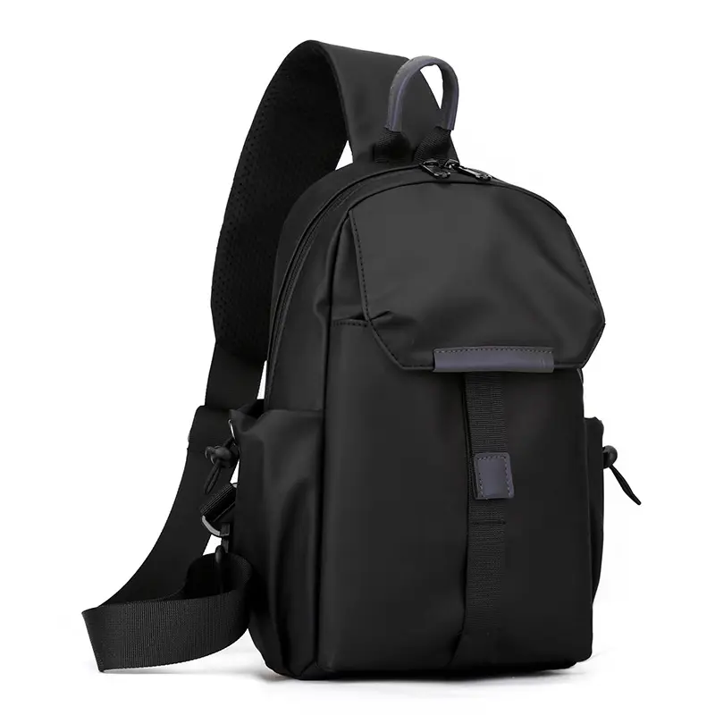 Men's Black Nylon Shoulder Bag Large Capacity Lightweight Business Commute - Image 2