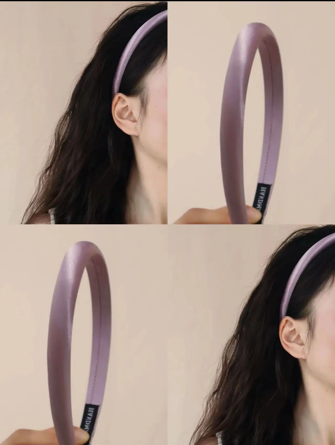Women's New French Style Satin Hair Hoop Purple — feature 11