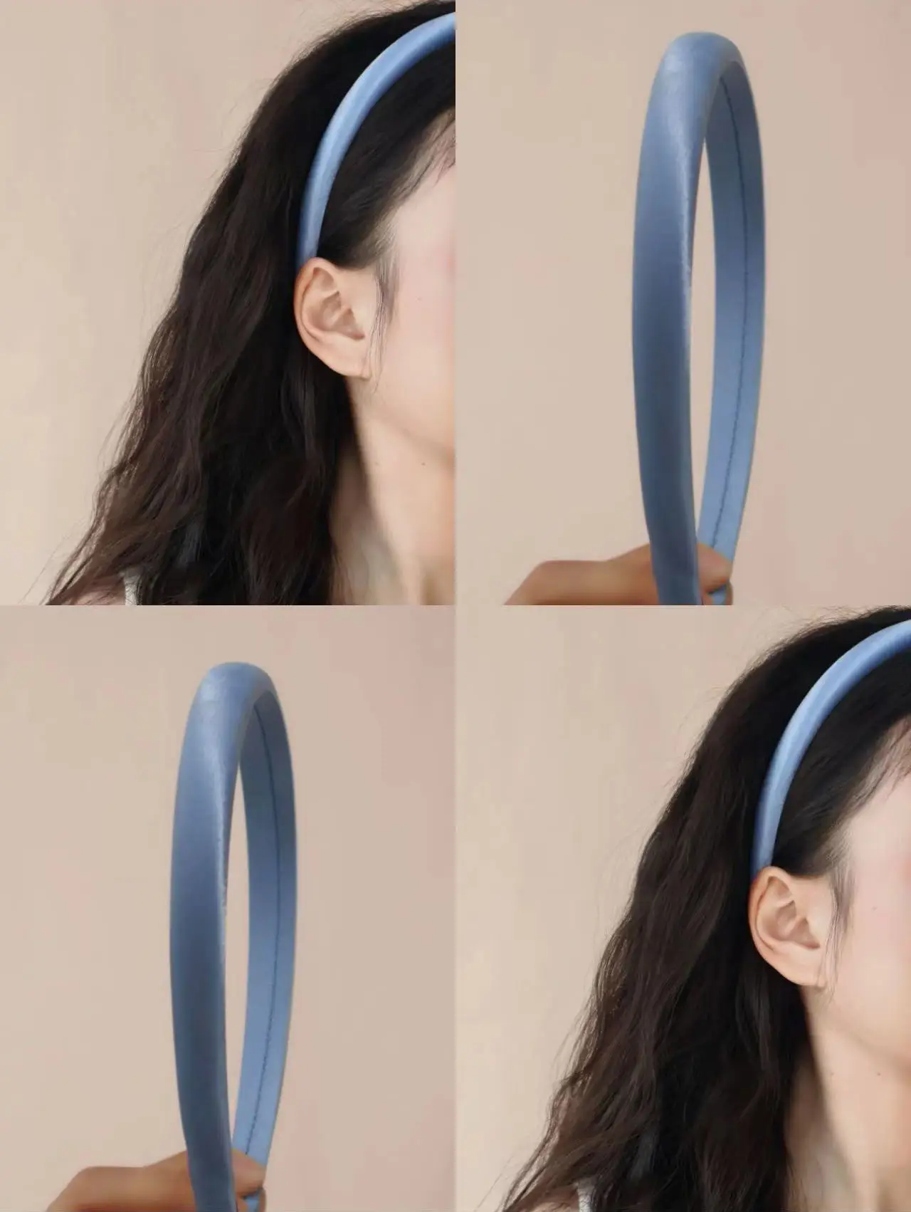 Women's New French Style Satin Hair Hoop Purple — feature 12