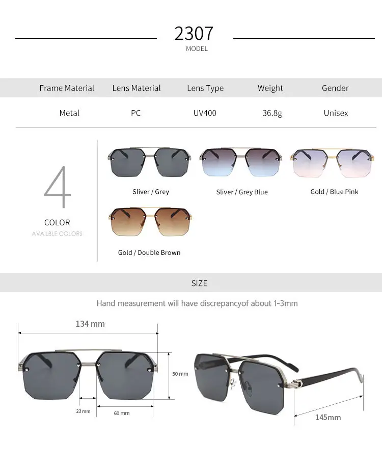 Men UV Protective Half Frame Sunglasses Black β feature 9