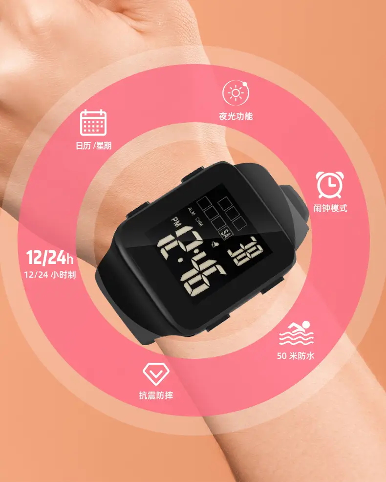2024 Black Digital Smart Watch for Students & Men — feature 10