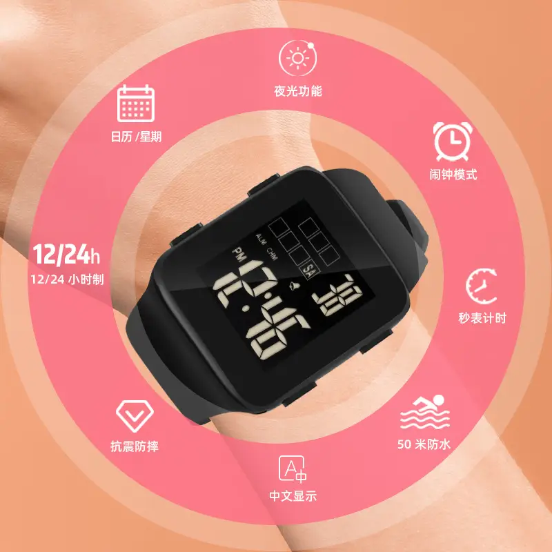 2024 Black Digital Smart Watch for Students & Men — feature 30