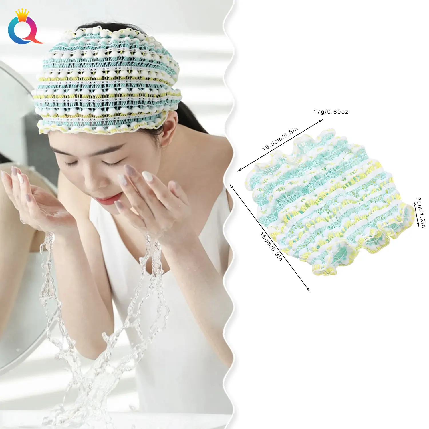 Qiyue Cross-Bound Elastic Hair Band Face Wash Set