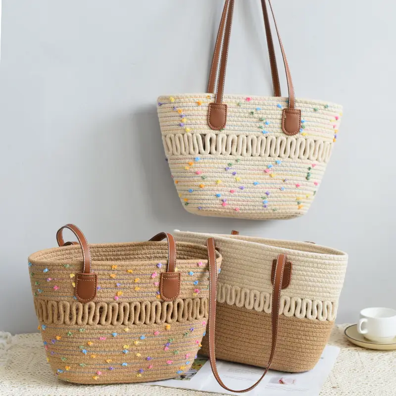 2026 Summer Large Capacity Women's Tote Bag with Straw Design - Image 7