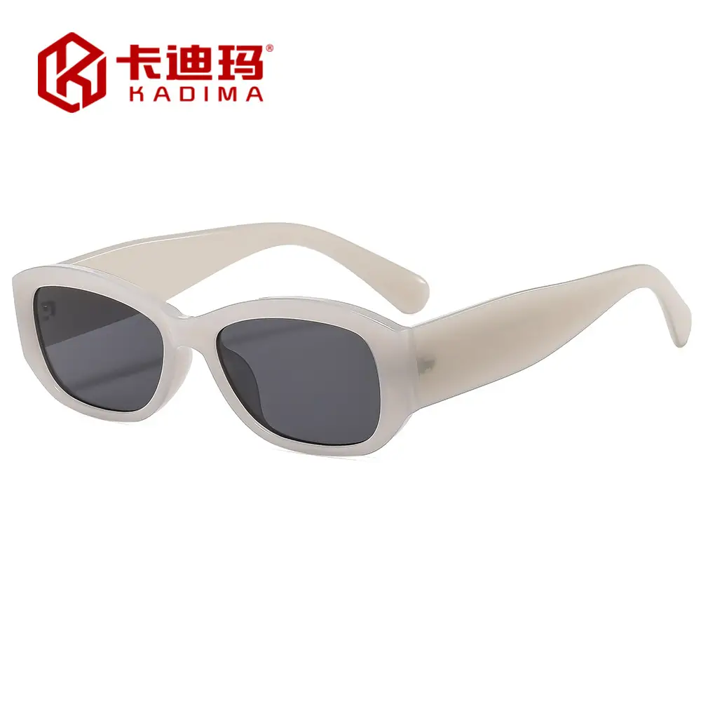 White Korean Style Slim Sunglasses for Men Women - Image 7