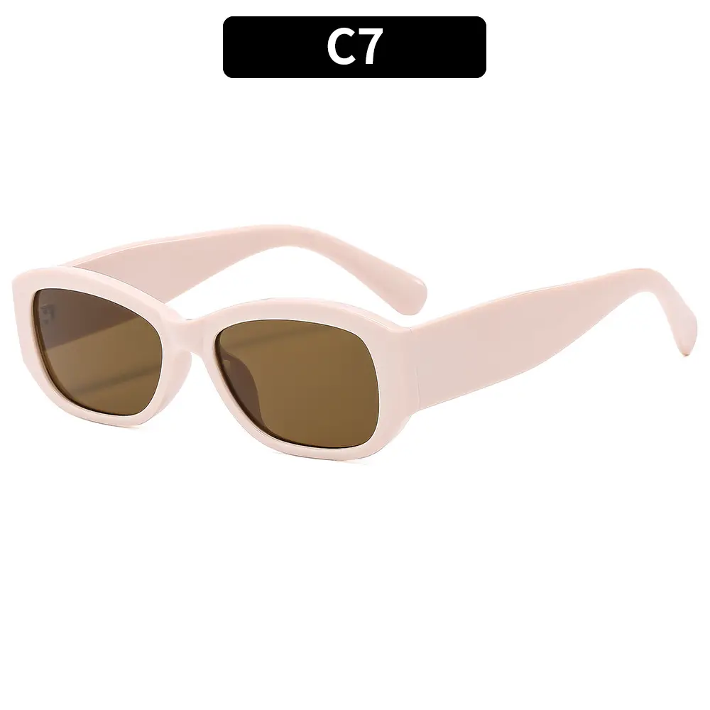 White Korean Style Slim Sunglasses for Men Women - Image 2