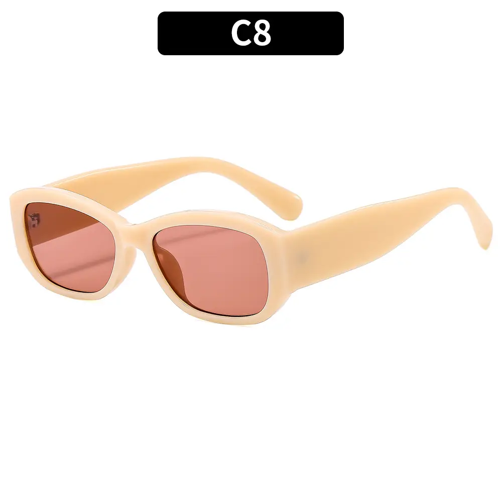 White Korean Style Slim Sunglasses for Men Women - Image 3