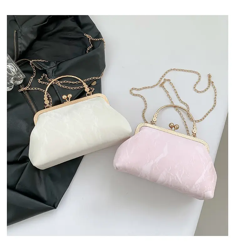 Pink Velvet Clip Chain Shoulder Bag for Women — feature 30