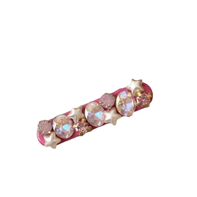 Japanese Korean Pink Flash Diamond Five Star Hairpin Clips - Image 7
