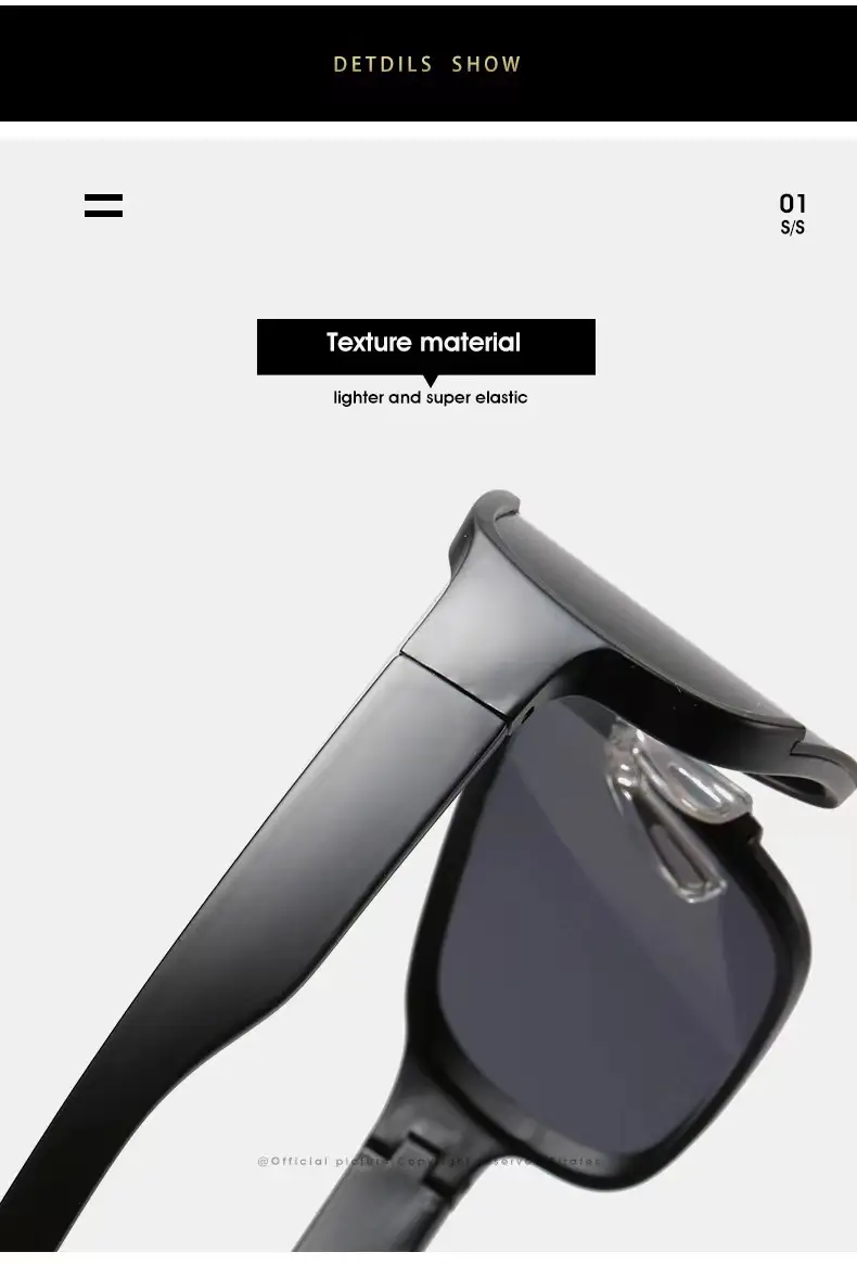 Women Windproof Sunglasses Big Frame Black β feature 16
