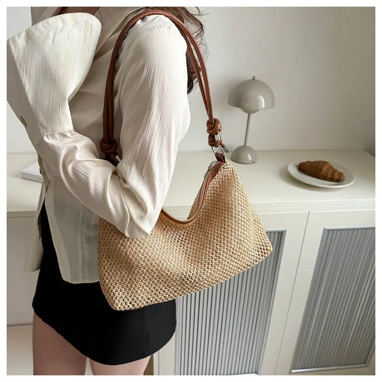 Women Straw Handbag Vintage Woven Large Capacity — feature 17