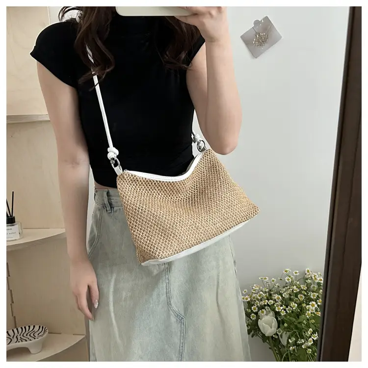 Women Straw Handbag Vintage Woven Large Capacity — feature 28