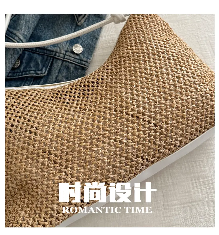 Women Straw Handbag Vintage Woven Large Capacity — feature 4