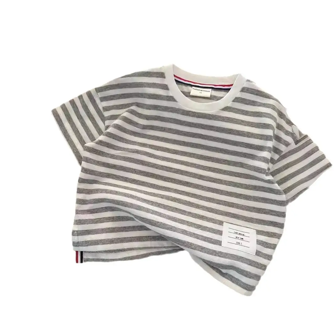 2025 Kids Cartoon T-Shirt White Striped Border Medium - Image 7
