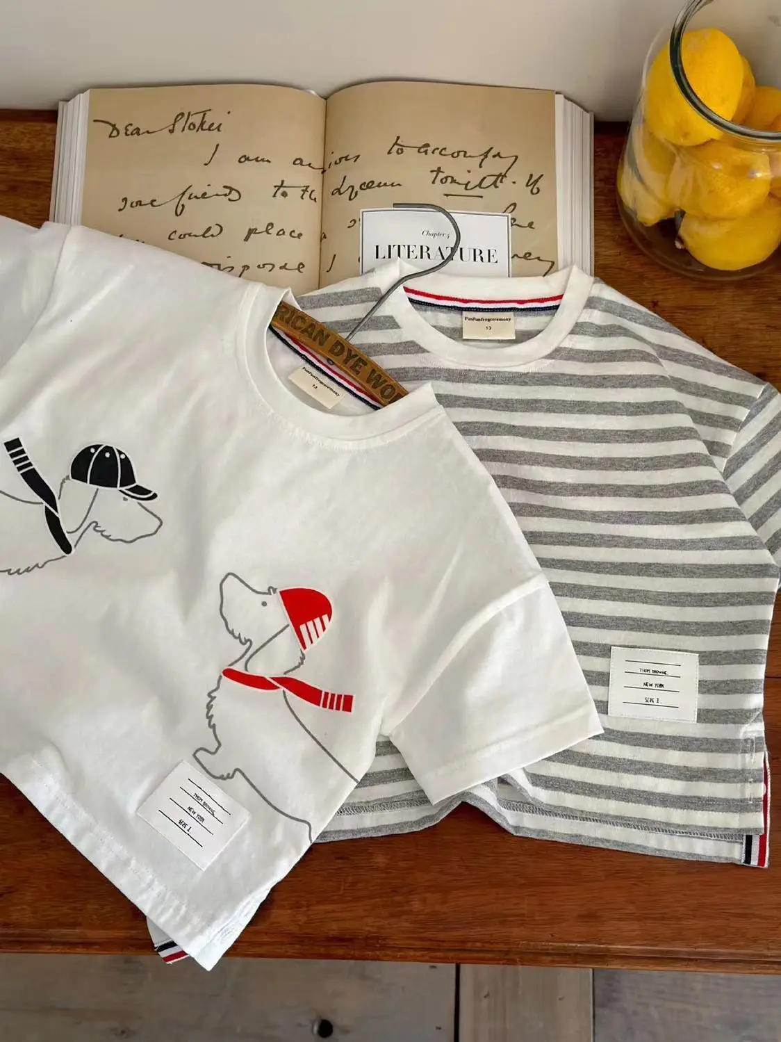2025 Kids Cartoon T-Shirt White Striped Border Medium — feature 2