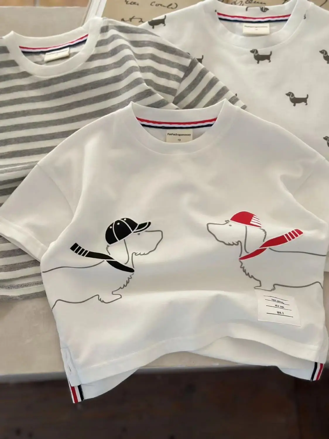 2025 Kids Cartoon T-Shirt White Striped Border Medium — feature 3