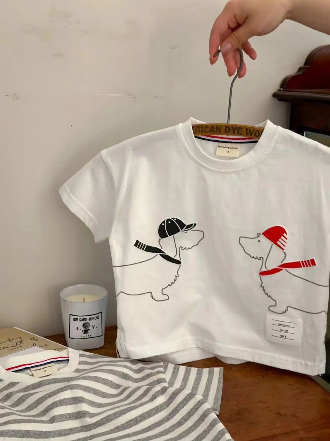 2025 Kids Cartoon T-Shirt White Striped Border Medium — feature 5