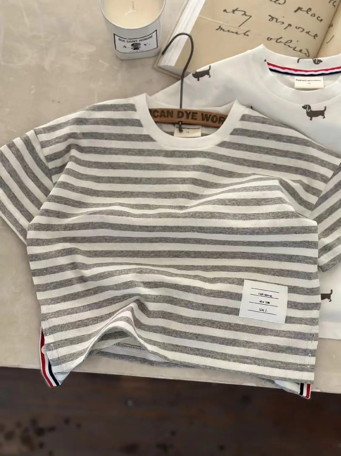 2025 Kids Cartoon T-Shirt White Striped Border Medium — feature 7