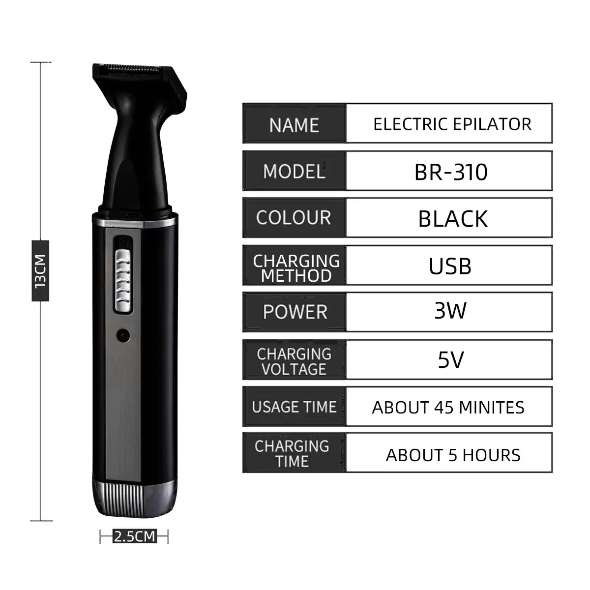 Rechargeable Men's Nose Hair Trimmer with 4 Blades - Image 4