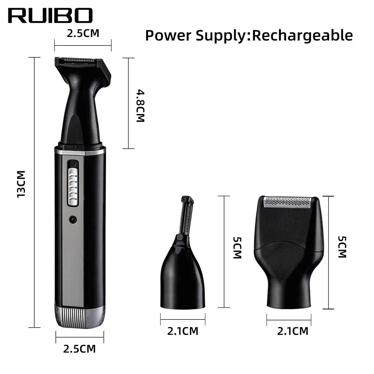 Rechargeable Men's Nose Hair Trimmer with 4 Blades - Image 5