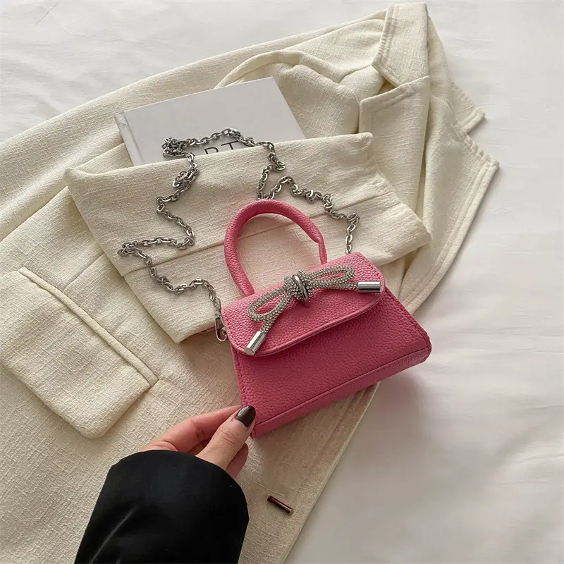 Pink Bow Shoulder Crossbody Bag 2024 Spring New - Image 3
