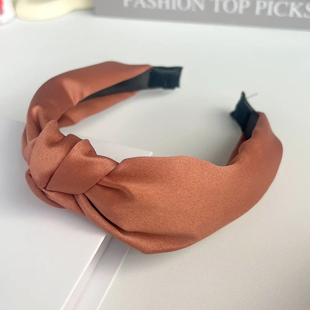 Pink Knotted Satin Headband for Women — feature 16