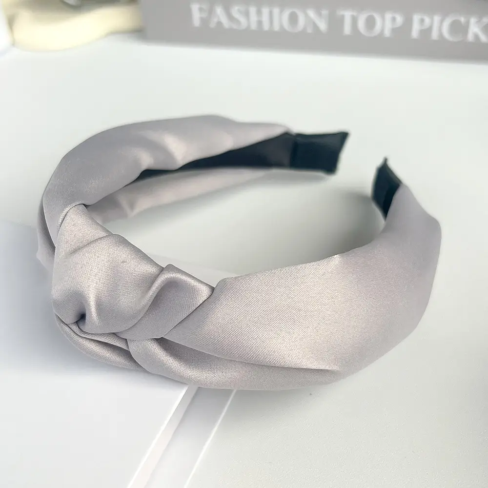 Pink Knotted Satin Headband for Women — feature 18