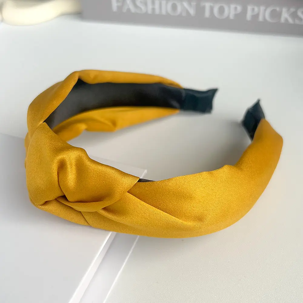 Pink Knotted Satin Headband for Women — feature 21