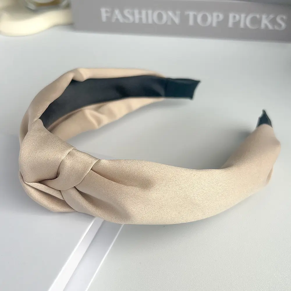 Pink Knotted Satin Headband for Women - Image 10